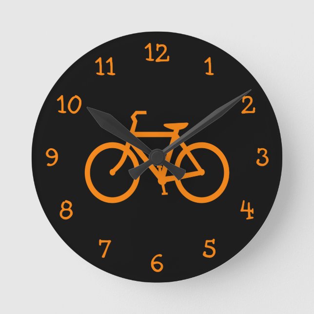 Reloj Redondo Mediano Bici anaranjada (Anverso)