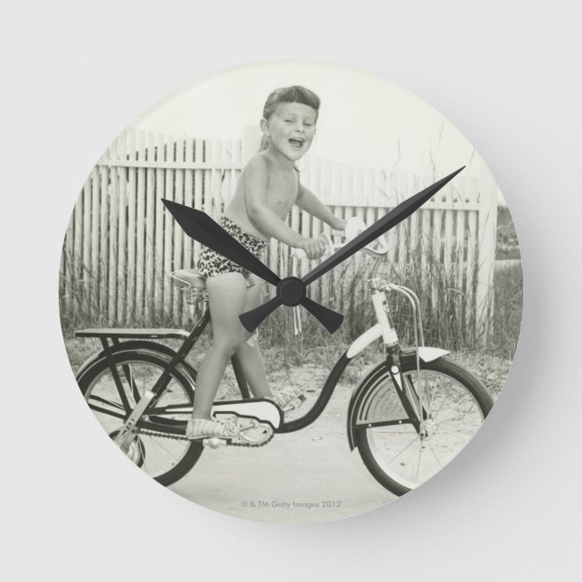 Reloj Redondo Mediano Bicicleta de chica (Anverso)