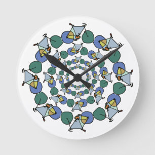 Reloj Redondo Mediano bicicleta de color en círculos