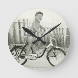 Reloj Redondo Mediano Bicicleta del montar a caballo del chica