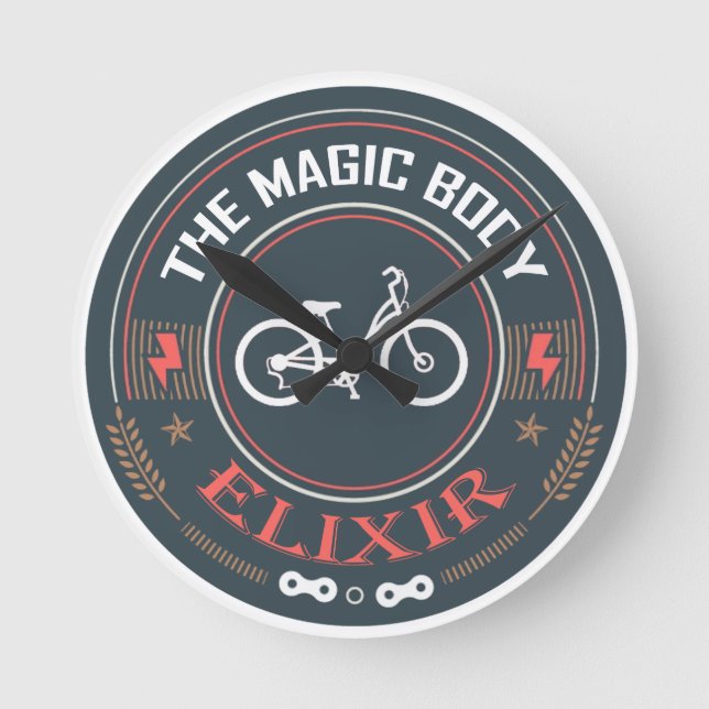 Reloj Redondo Mediano Bicicleta, Magic Body Elixir (Anverso)