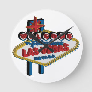 Reloj Redondo Mediano Bienvenidos a Fabulous Las Vegas