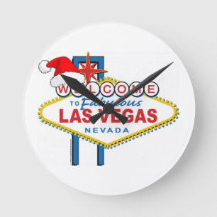 Reloj Redondo Mediano Bienvenidos a los fabulosos Navidades de Las Vegas