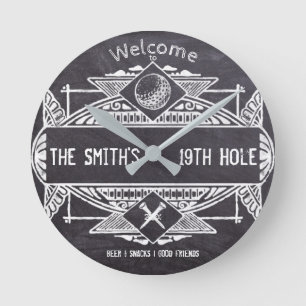 Reloj Redondo Mediano Bienvenidos al 19º Agujero