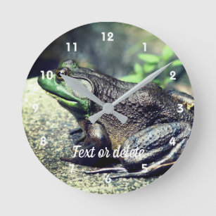 Reloj Redondo Mediano Big Old Bullfrog On Rock Personalizado