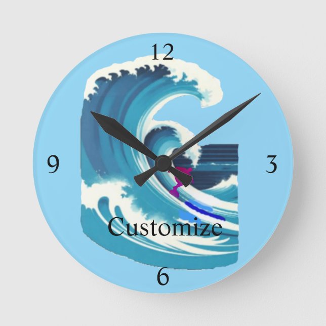 Reloj Redondo Mediano Big Wave Surfer Thunder_Cove (Anverso)