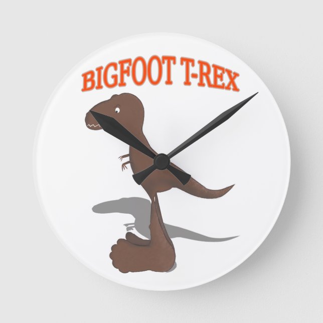 Reloj Redondo Mediano Bigfoot T-Rex Drawing (Anverso)