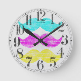 Reloj Redondo Mediano Bigotes de CMY (estilo de la prensa de copiar)