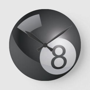 Reloj Redondo Mediano Billiards 8 Ball