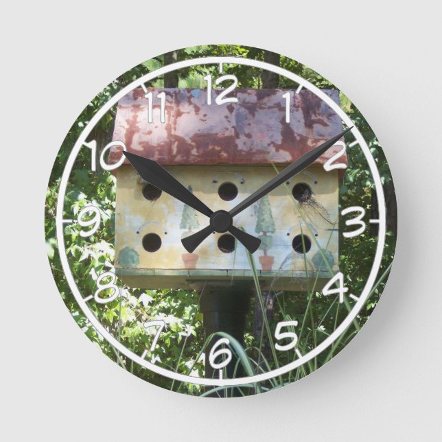 Reloj Redondo Mediano Birdhouse (Anverso)