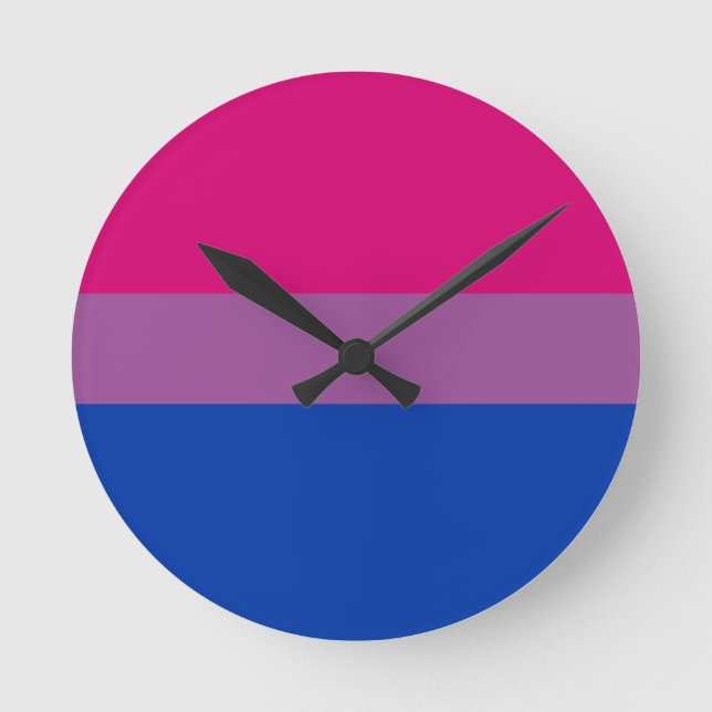 Reloj Redondo Mediano Bisexual Pride Flag (Anverso)