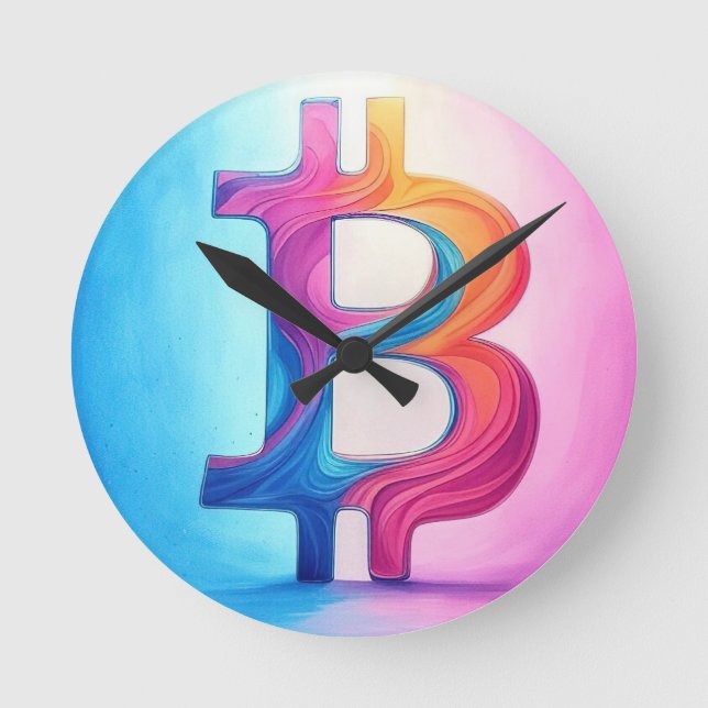 Reloj Redondo Mediano Bitcoin (Anverso)