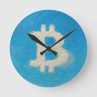 Reloj Redondo Mediano Bitcoin Blue Sky (Oil, Style: 1)