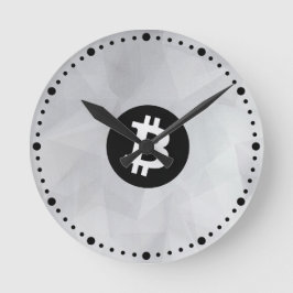 Reloj Redondo Mediano Bitcoin Cristal Blanco