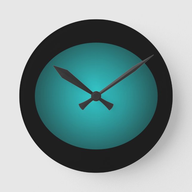 Reloj Redondo Mediano Black 3D Design Turquoise Ball Clock (Anverso)