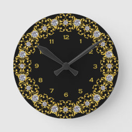 Reloj Redondo Mediano Black and Gold round clock
