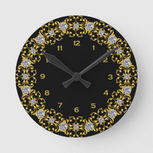 Reloj Redondo Mediano Black and Gold round clock