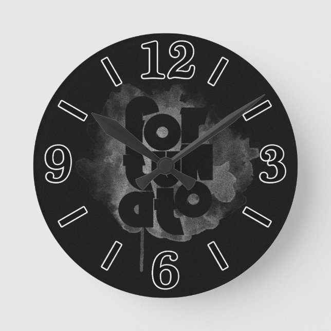 Reloj Redondo Mediano Black and Gray Fortunato (Anverso)