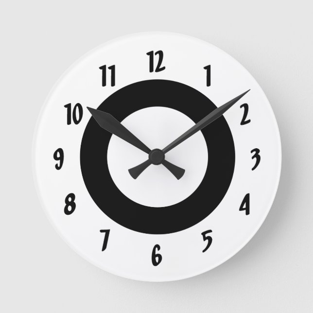 Reloj Redondo Mediano Black and White Circle (Anverso)