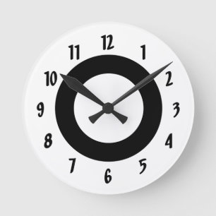 Reloj Redondo Mediano Black and White Circle