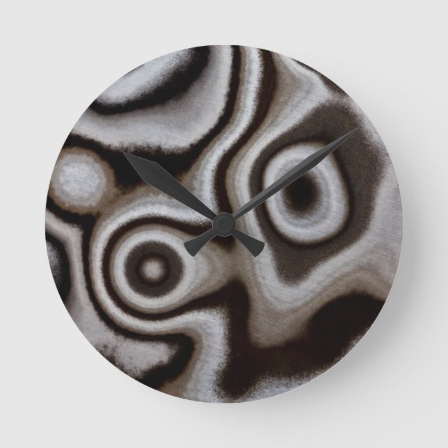 Reloj Redondo Mediano Black and white Jasper stone (Anverso)