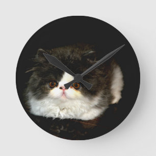 Reloj Redondo Mediano Black and White Kitten