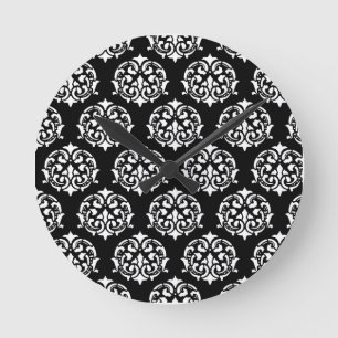 Reloj Redondo Mediano Black and White Victorian Pattern Clocks
