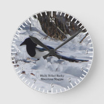 Black Billed Rocky Mountain Magpie clock