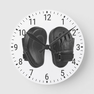 Reloj Redondo Mediano Black Boxing Focus Mitts Target Pads Decor