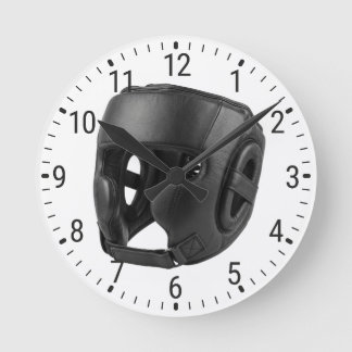 Reloj Redondo Mediano Black Boxing Headgear Sparring Helmet Decor