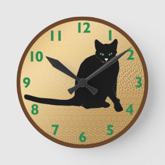 Reloj Redondo Mediano Black Cat Clock