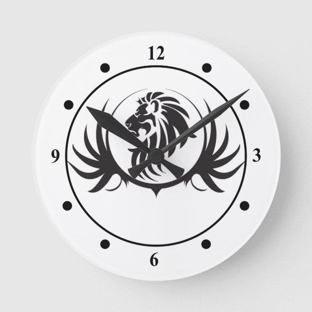 Reloj Redondo Mediano Black Lions Head (Anverso)