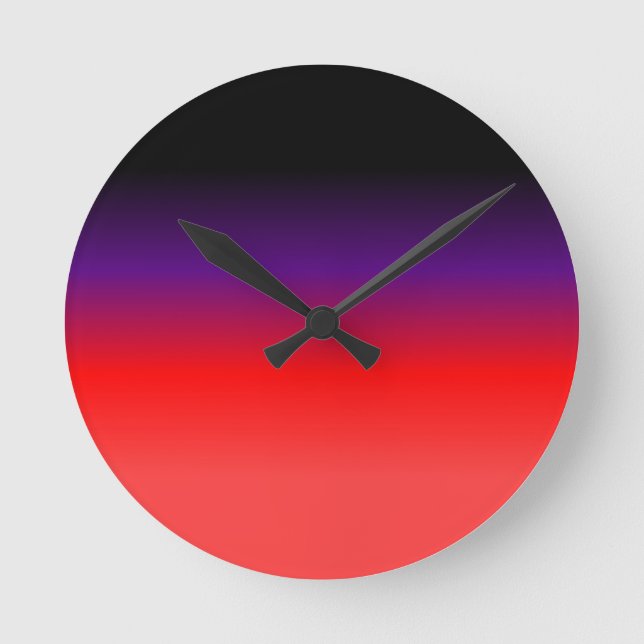 Reloj Redondo Mediano Black, Purple and Red Gradient (Anverso)
