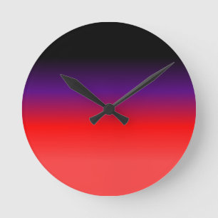 Reloj Redondo Mediano Black, Purple and Red Gradient