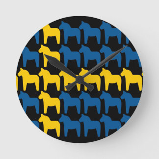 Reloj Redondo Mediano Black Sweden Dala Flag