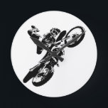 Reloj Redondo Mediano Black White Pop Art Motocross Motoryle Sport<br><div class="desc">Deporte Arte Digitalmente Editado - Impresión Poster Motocross - Arte pop universitario - Imágenes de computadora - La única manera de hacer un gran trabajo es amar lo que haces.</div>