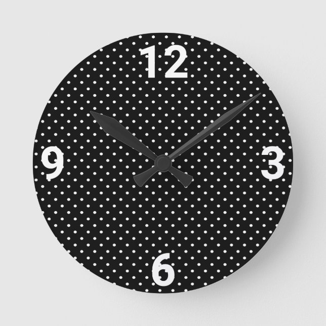 RELOJ REDONDO MEDIANO BLACK WHITE SPOT MODERN WALL CLOCK (Anverso)