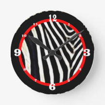 Black & White Zebra Print Red Accent Numbered