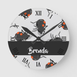 Reloj Redondo Mediano Black widow spider pattern