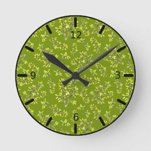Reloj Redondo Mediano Blackthorn green pattern  