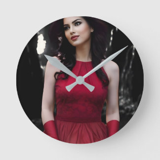 Reloj Redondo Mediano BlackWhiteRed wall clock