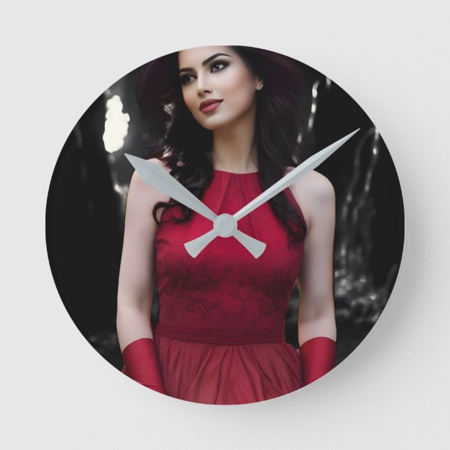 Reloj Redondo Mediano BlackWhiteRed wall clock (Anverso)