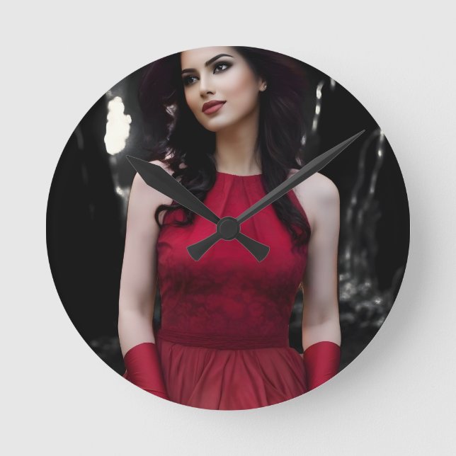 Reloj Redondo Mediano BlackWhiteRed wall clock (Anverso)