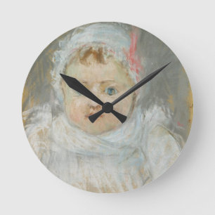 Reloj Redondo Mediano Blanche Pontillon as a Baby, 1872 (pastel sobre pa