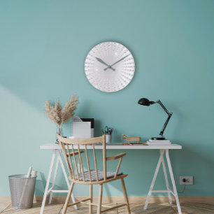 Reloj Redondo Mediano Blanco cristalino del diamante de la gema de Ombre