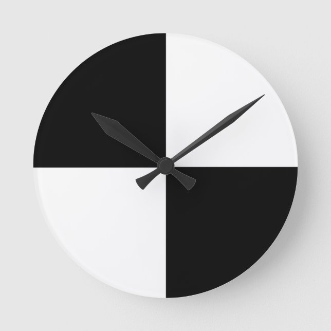 Reloj Redondo Mediano Blanco y negro (Anverso)