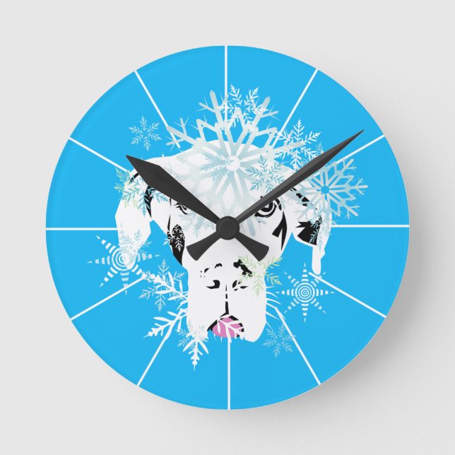 Reloj Redondo Mediano Blaue Deutsche Dogge (Anverso)