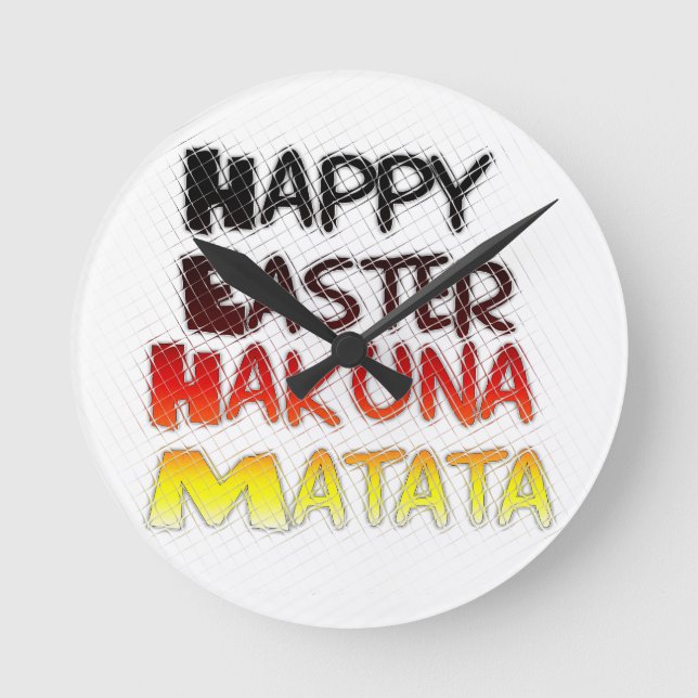 Reloj Redondo Mediano Blessed Happy Easter Hakuna Matata Holiday Season (Anverso)