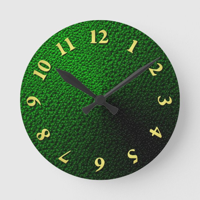 Reloj Redondo Mediano Blobs verdes (Anverso)