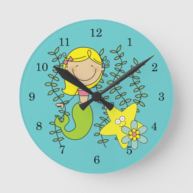 Reloj Redondo Mediano Blond Mermaid (Anverso)